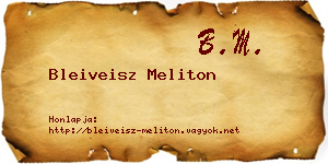 Bleiveisz Meliton névjegykártya